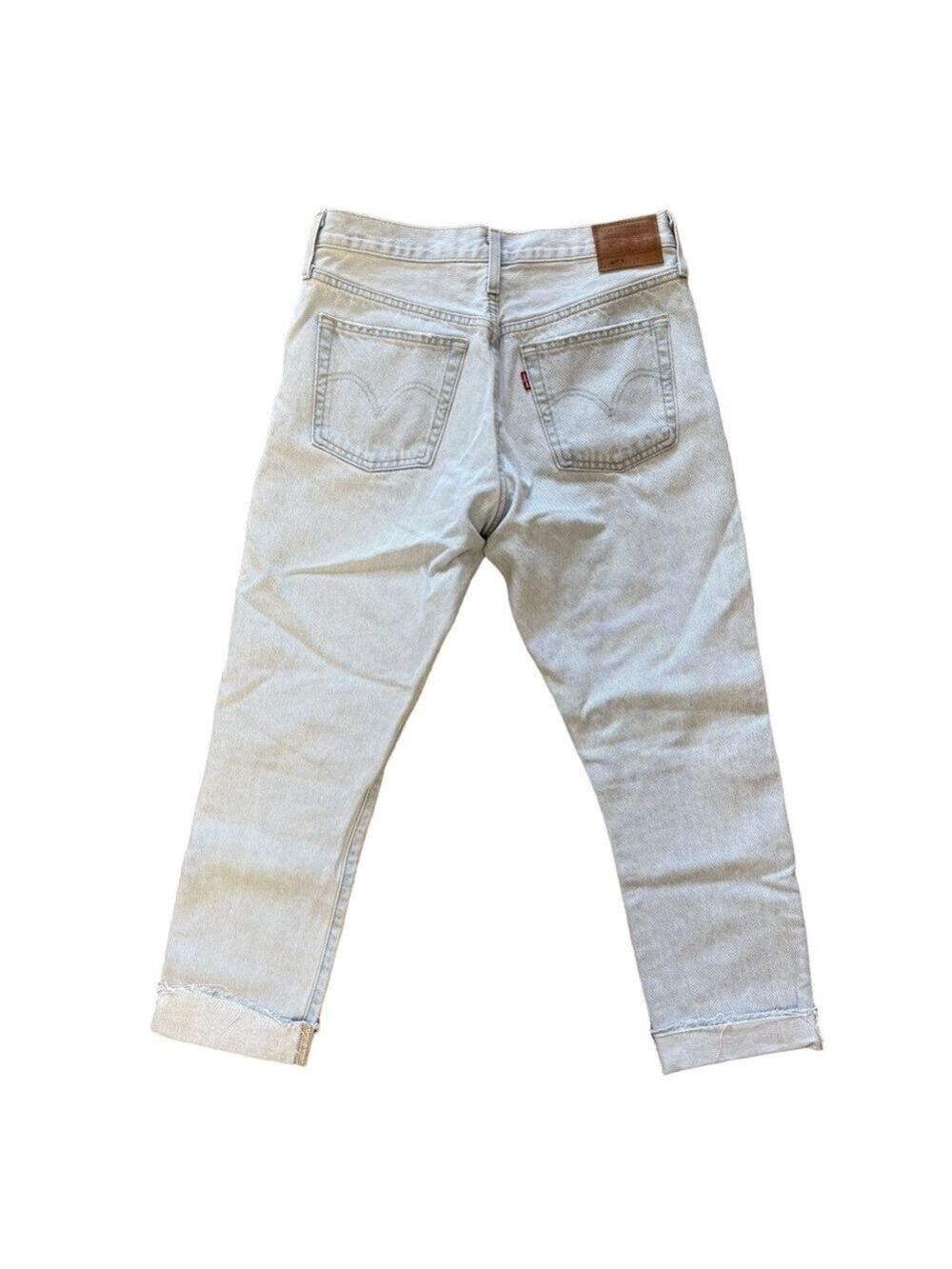 LEVIS 501 Skinny Jeans High Rise Cropped Raw Hem Distressed Size 28 - Picture 3 of 15